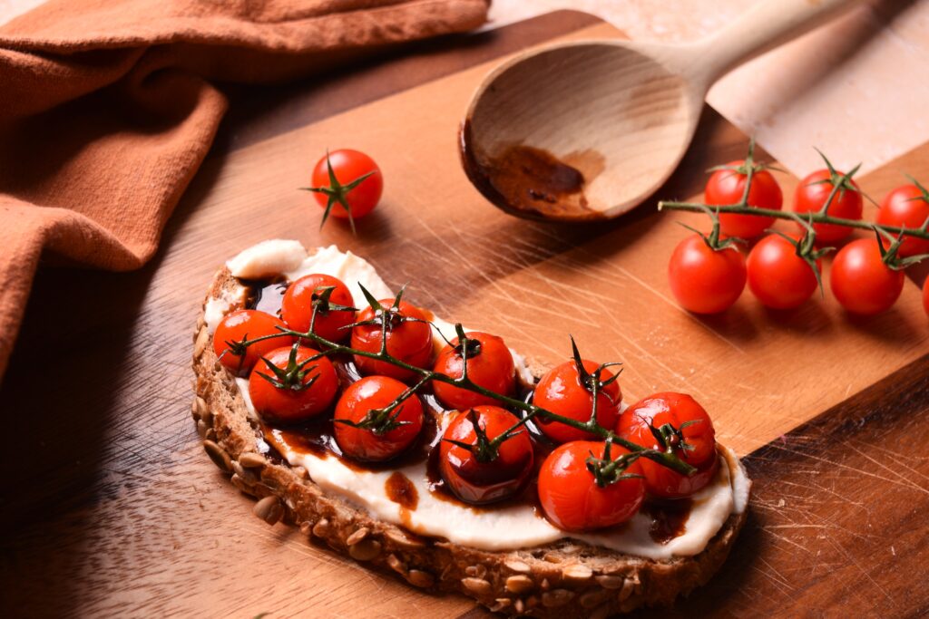 Open Honey Ricotta and Roasted Tomato Sandwich