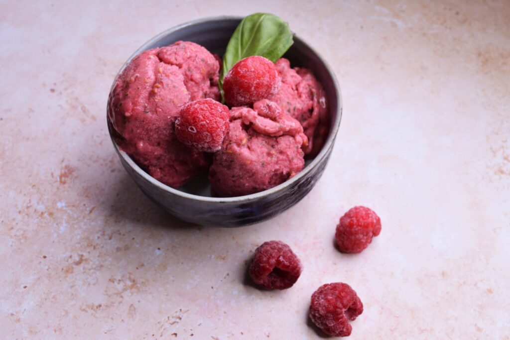 Raspberry Basil Sorbet