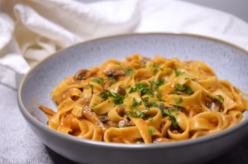 A Creamy Vegan Mushroom Stroganoff